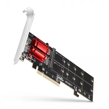 Axagon PCEM2-ND PCIe x8 - Adaptador de doble ranura M.2 NVMe M-Key, RAID, Dataswitch, con SP & LP