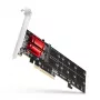 Axagon PCEM2-ND PCIe x8 - Adaptador de doble ranura M.2 NVMe M-Key, RAID, Dataswitch, con SP & LP