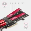 Axagon PCEM2-ND PCIe x8 - Adaptador de doble ranura M.2 NVMe M-Key, RAID, Dataswitch, con SP & LP