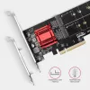 Axagon PCEM2-ND PCIe x8 - Adaptador de doble ranura M.2 NVMe M-Key, RAID, Dataswitch, con SP & LP