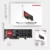 Axagon PCEM2-ND PCIe x8 - Adaptador de doble ranura M.2 NVMe M-Key, RAID, Dataswitch, con SP & LP