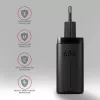 Axagon ACU-DPQ65 Cargador de pared GaN 65W, 3 puertos (USB-A + Dual-USB-C), PD3.0/QC4+/PPS/Apple