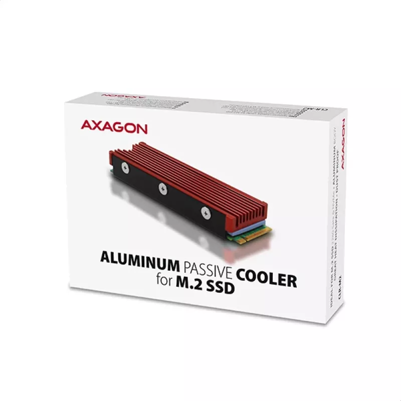 Axagon CRL-M2 Disipador pasivo de aluminio para todas las SSD M.2, tamaño 2280, 12 mm de alto.