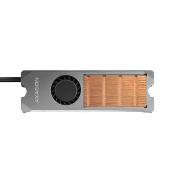 Axagon CLR-M2FAN Disipador de cobre con ventilador para unidades M.2-SSD de una y dos caras, tamaño 2280, altura 13 mm.