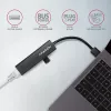 Axagon HMA-GL3A Hub multipuerto USB 3.0 Type-A Gbit-LAN 3x USB-A microSD con cable USB 3.2 Gen 1 (3.1 Gen 1) Type-A negro