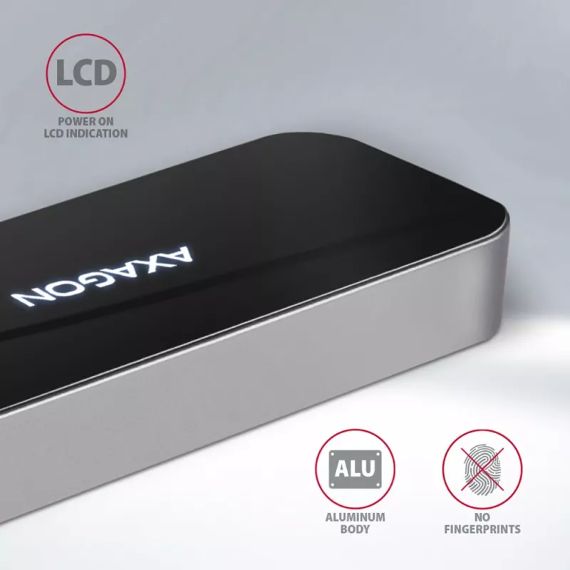 Axagon HMC-6GL Hub USB 3.2 Gen 1, 3x USB-A, HDMI 4K/30Hz, RJ-45, PD 100W, cable USB-C de 20 cm