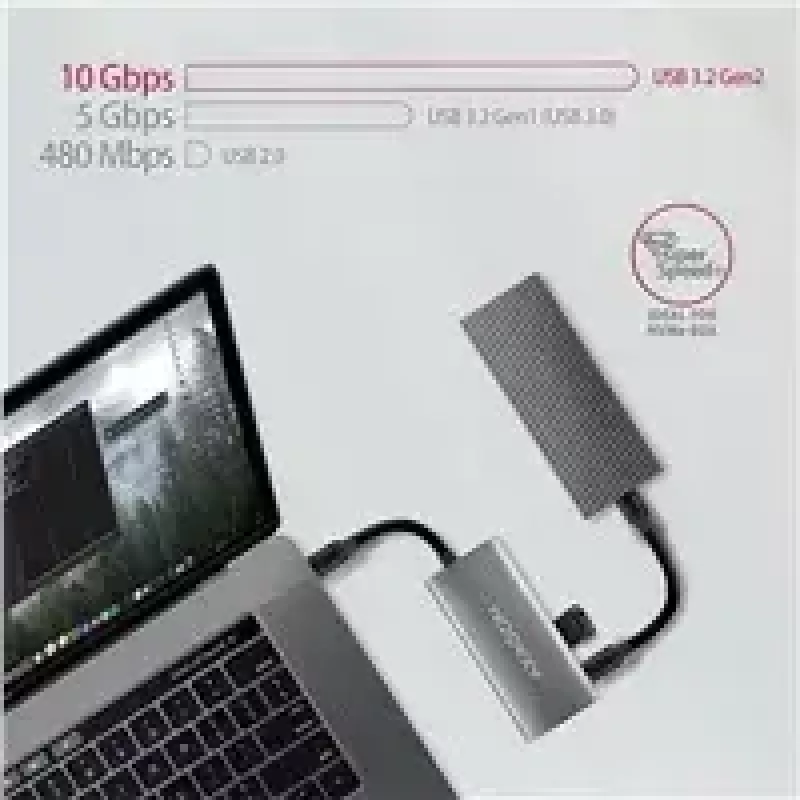 AXAGON HMC-4G2, Hub USB-C 3.2 Gen 2 10 Gb/s, puertos 2x USB-A + 2x USB-C, cable USB-C 13cm