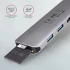 Axagon HMC-5 Hub USB 3.2 Gen 1, 2x USB-A, HDMI, SD/microSD, PD 100W, cable USB-C de 20 cm