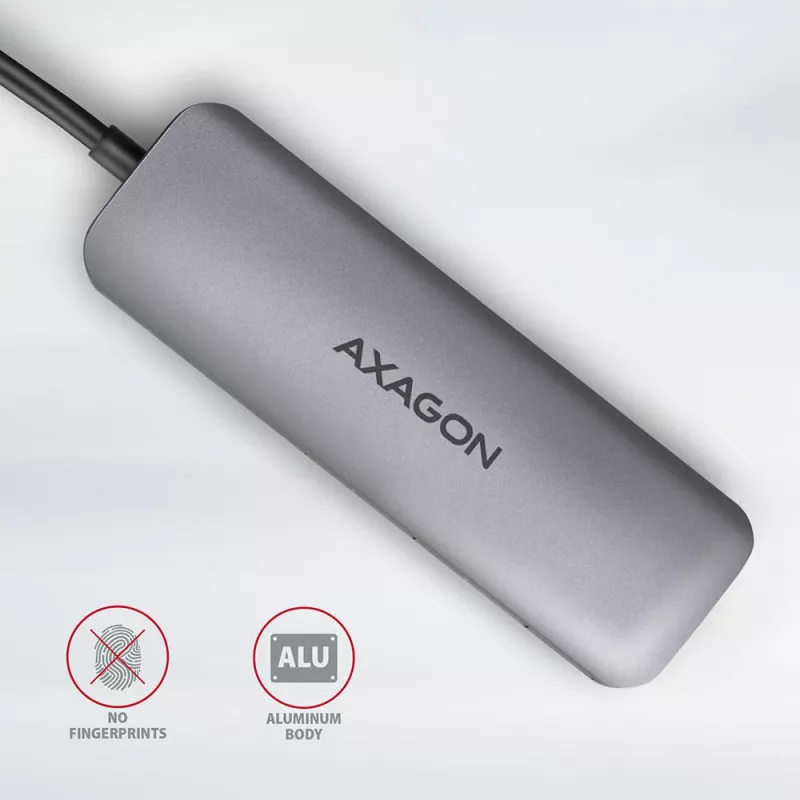 Axagon HMC-5 Hub USB 3.2 Gen 1, 2x USB-A, HDMI, SD/microSD, PD 100W, cable USB-C de 20 cm