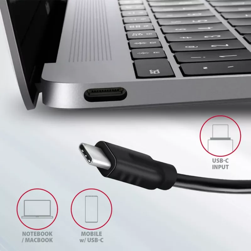 Axagon HMC-5G2 SPEEDSTER hub USB-C 5 en 1, 2x USB-A, 2x USB-C, HDMI, PD 60 W