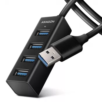 Axagon HUE-M1AL Mini-hub 4x USB 3.2 Gen 1, metal, cable USB-A de 1,2 m