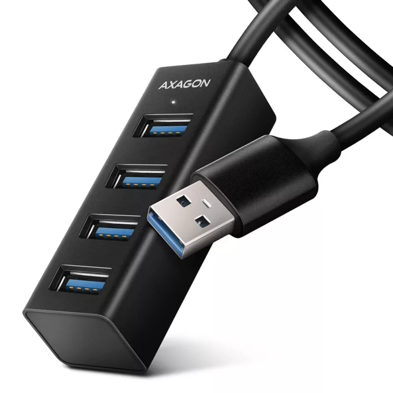 Axagon HUE-M1AL Mini-hub 4x USB 3.2 Gen 1, metal, cable USB-A de 1,2 m
