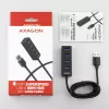 Axagon HUE-M1AL Mini-hub 4x USB 3.2 Gen 1, metal, cable USB-A de 1,2 m
