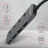 Axagon HUE-MSA Superspeed USB-A Switch Hub 4x USB 3.0 activo - 20cm negro USB 3.2 Gen 1 (3.1 Gen 1) Type-A 5000 Mbit/s gris