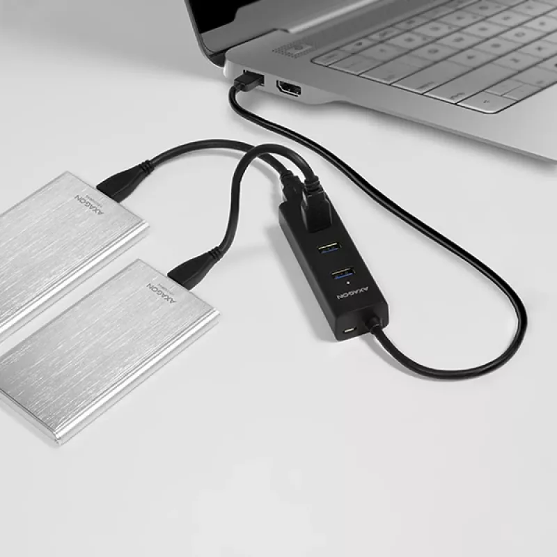 Axagon HUE-S2B Hub de carga 4x USB 3.0, alimentación por Micro-USB