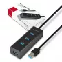 Axagon HUE-S2BL Hub de carga 4x USB 3.0 con cable de 1,2 m, alimentación por Micro-USB