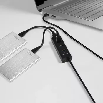 Axagon HUE-S2BL Hub de carga 4x USB 3.0 con cable de 1,2 m, alimentación por Micro-USB