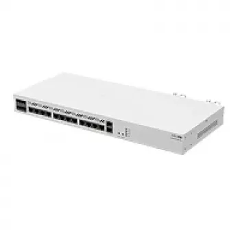 Router con cable MikroTik CCR2116-12G-4S+ — 13x Gigabit RJ-45, 4x SFP+, 2000 MHz, DDR4, blanco