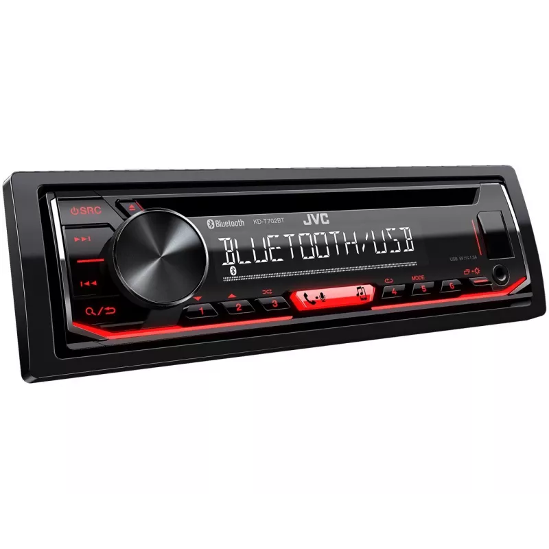 JVC KD-T702BT Receptor CD 1-DIN, negro, 1 DIN, 200 W, 50 W, CD, LCD