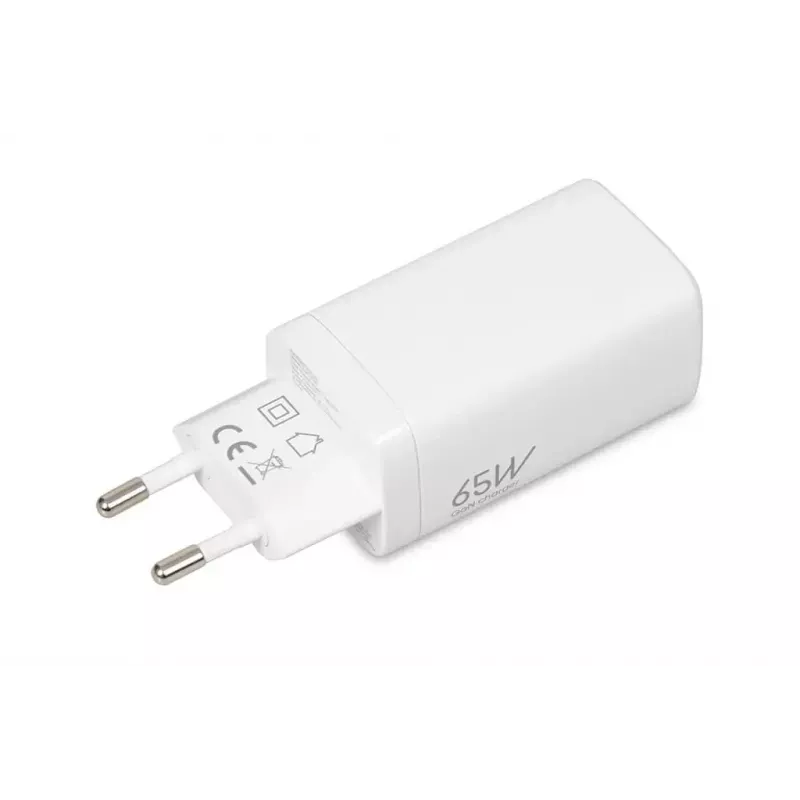 IBOX Cargador portátil ILUC65W, 65W, 2x USB-C + 1x USB-A, blanco, cable de 1,5 m