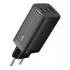 Cargador de CA para dispositivos móviles IBOX ILUC65B — 65 W, 3x USB (2x USB‑A Gen1, 1x USB‑C), negro, 100–240 V