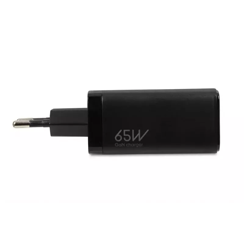 Cargador de CA para dispositivos móviles IBOX ILUC65B — 65 W, 3x USB (2x USB‑A Gen1, 1x USB‑C), negro, 100–240 V