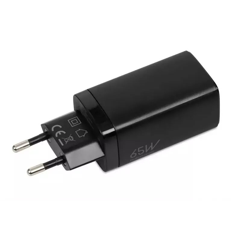 Cargador de CA para dispositivos móviles IBOX ILUC65B — 65 W, 3x USB (2x USB‑A Gen1, 1x USB‑C), negro, 100–240 V