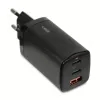 Cargador de CA para dispositivos móviles IBOX ILUC65B — 65 W, 3x USB (2x USB‑A Gen1, 1x USB‑C), negro, 100–240 V