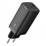 Cargador de CA para dispositivos móviles IBOX ILUC65B — 65 W, 3x USB (2x USB‑A Gen1, 1x USB‑C), negro, 100–240 V