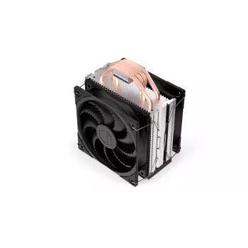 Ventilador de aire ENDORFY Fera 5 Dual Fan — 2 ventiladores PWM de 120 mm, 4 heatpipes, TDP 220 W, compatible con LGA 2011 y varios zócalos, negro