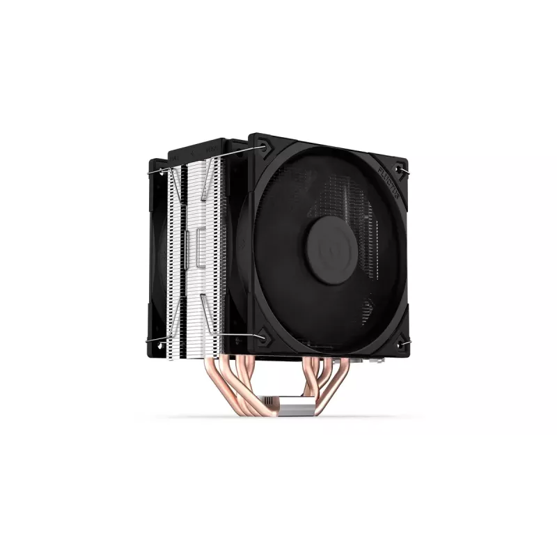 Ventilador de aire ENDORFY Fera 5 Dual Fan — 2 ventiladores PWM de 120 mm, 4 heatpipes, TDP 220 W, compatible con LGA 2011 y varios zócalos, negro