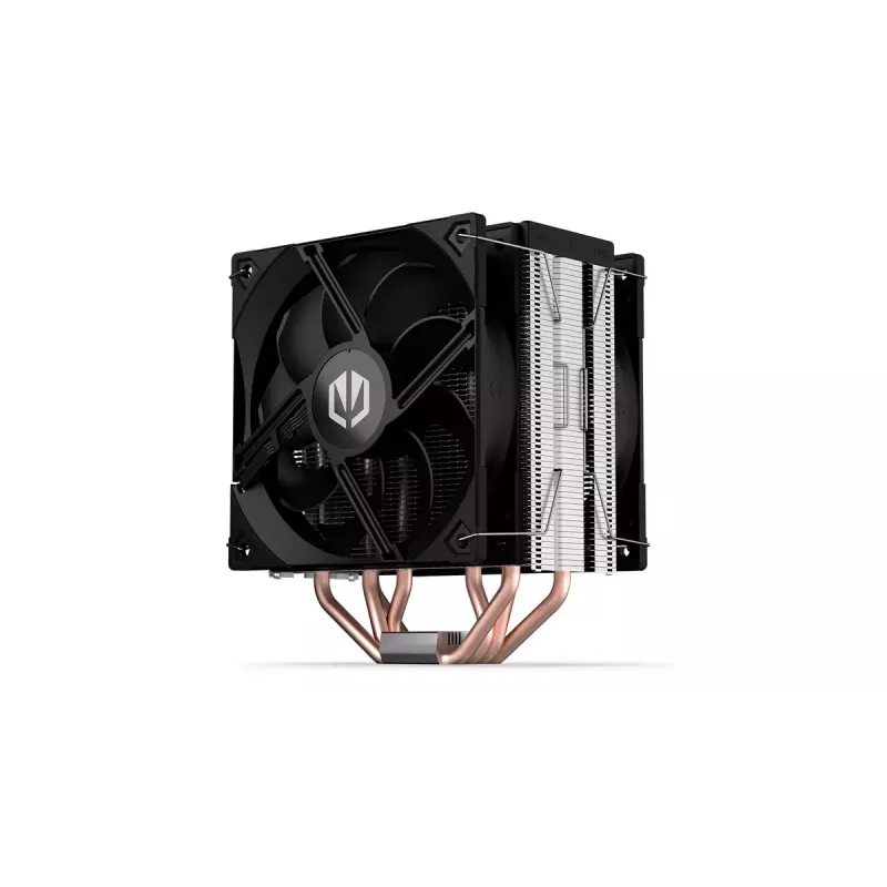 Ventilador de aire ENDORFY Fera 5 Dual Fan — 2 ventiladores PWM de 120 mm, 4 heatpipes, TDP 220 W, compatible con LGA 2011 y varios zócalos, negro