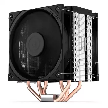 Ventilador de aire ENDORFY Fera 5 Dual Fan — 2 ventiladores PWM de 120 mm, 4 heatpipes, TDP 220 W, compatible con LGA 2011 y varios zócalos, negro