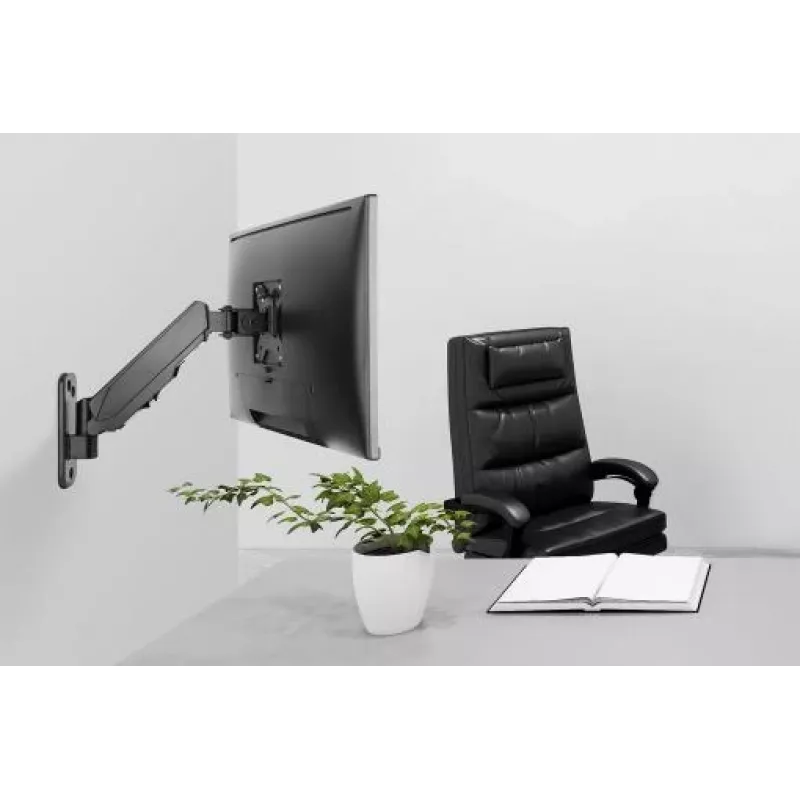 Soporte de pared DIGITUS para monitor con brazo de gas individual 17-32 pulgadas, 8 kg (máx.) negro