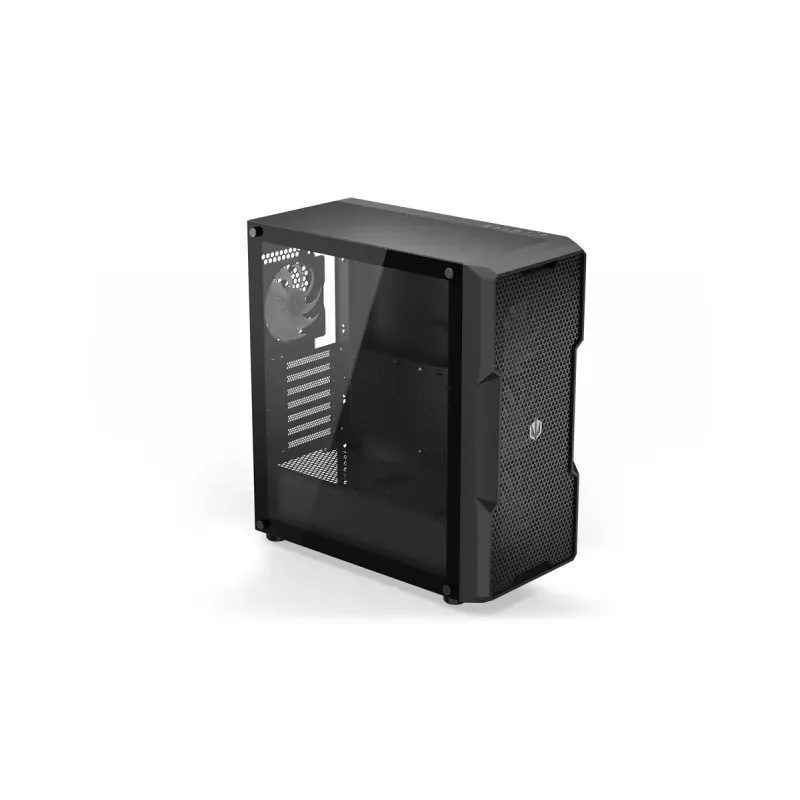 Caja PC ENDORFY Regnum 400 ARGB torre negra — ATX, cristal templado, ARGB, 3x120mm frontal, 1x120mm trasero, soporta GPU 37 cm