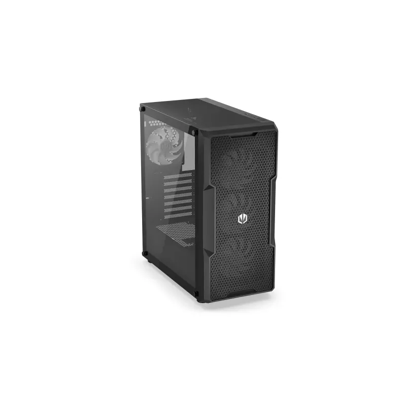 Caja PC ENDORFY Regnum 400 ARGB torre negra — ATX, cristal templado, ARGB, 3x120mm frontal, 1x120mm trasero, soporta GPU 37 cm