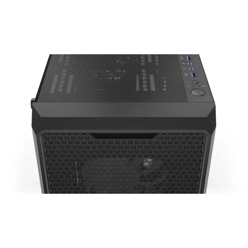 Caja PC ENDORFY Regnum 400 ARGB torre negra — ATX, cristal templado, ARGB, 3x120mm frontal, 1x120mm trasero, soporta GPU 37 cm