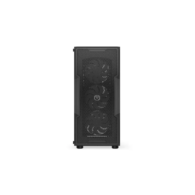 Caja PC ENDORFY Regnum 400 ARGB torre negra — ATX, cristal templado, ARGB, 3x120mm frontal, 1x120mm trasero, soporta GPU 37 cm