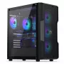Caja PC ENDORFY Regnum 400 ARGB torre negra — ATX, cristal templado, ARGB, 3x120mm frontal, 1x120mm trasero, soporta GPU 37 cm