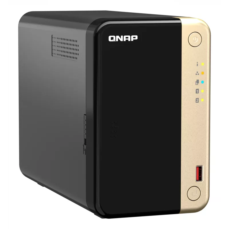 QNAP TS-264 NAS torre Intel® Celeron® N5095 8 GB 0 TB QNAP QTS negro, dorado