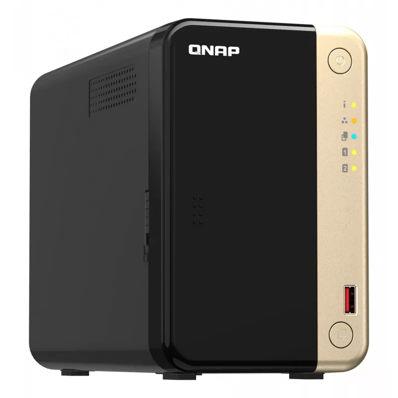 QNAP TS-264 NAS torre Intel® Celeron® N5095 8 GB 0 TB QNAP QTS negro, dorado