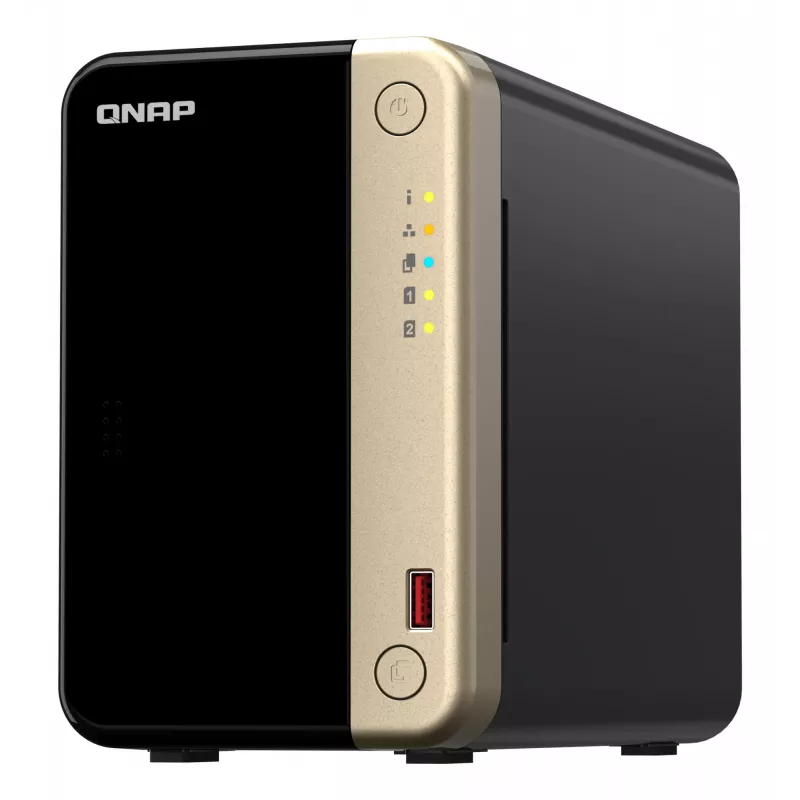 QNAP TS-264 NAS torre Intel® Celeron® N5095 8 GB 0 TB QNAP QTS negro, dorado