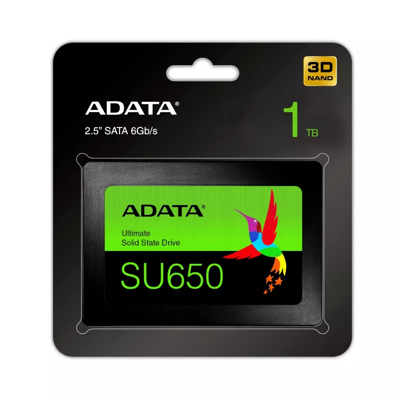 SSD SATA III de 2,5 pulgadas ADATA SU650 1 TB – 520 MB/s lectura, 450 MB/s escritura, 3D-NAND, 2,5 pulgadas