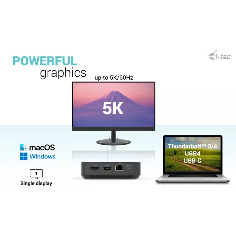 i-tec USB-C HDMI Dual DP docking station con Power Delivery 100 W + cargador universal 100 W