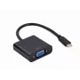 Adaptador GEMBIRD USB Type-C a VGA Display, 15 cm, negro