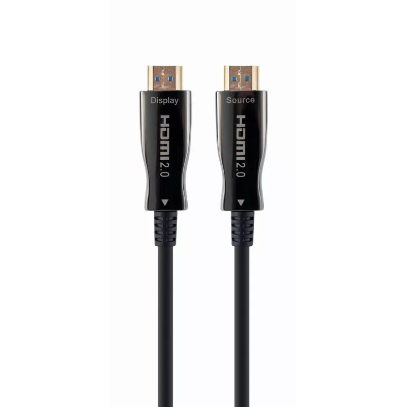 Cable HDMI Gembird CCBP‑HDMI‑AOC‑20M‑02 — 20 m fibra óptica HDMI Type-A macho, HDMI 2.0, 4K@60Hz, HDR, 4:4:4