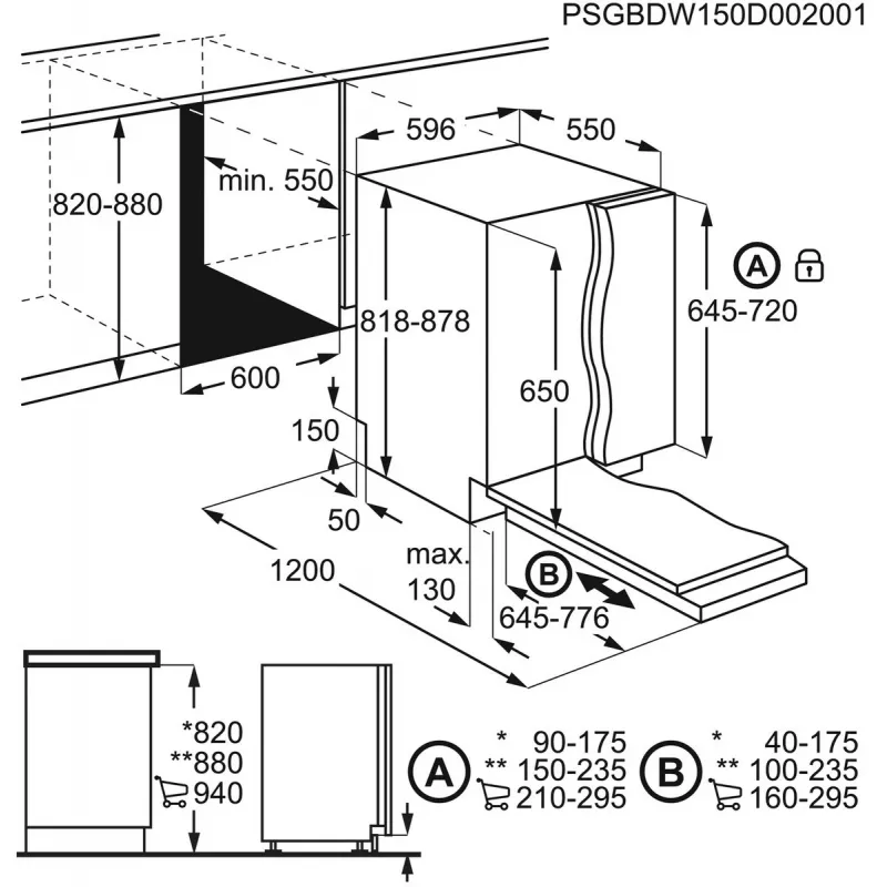 Lavavajillas de empotrar Electrolux EEA17200L — 13 cubiertos, 49 dB, tamaño completo 60 cm
