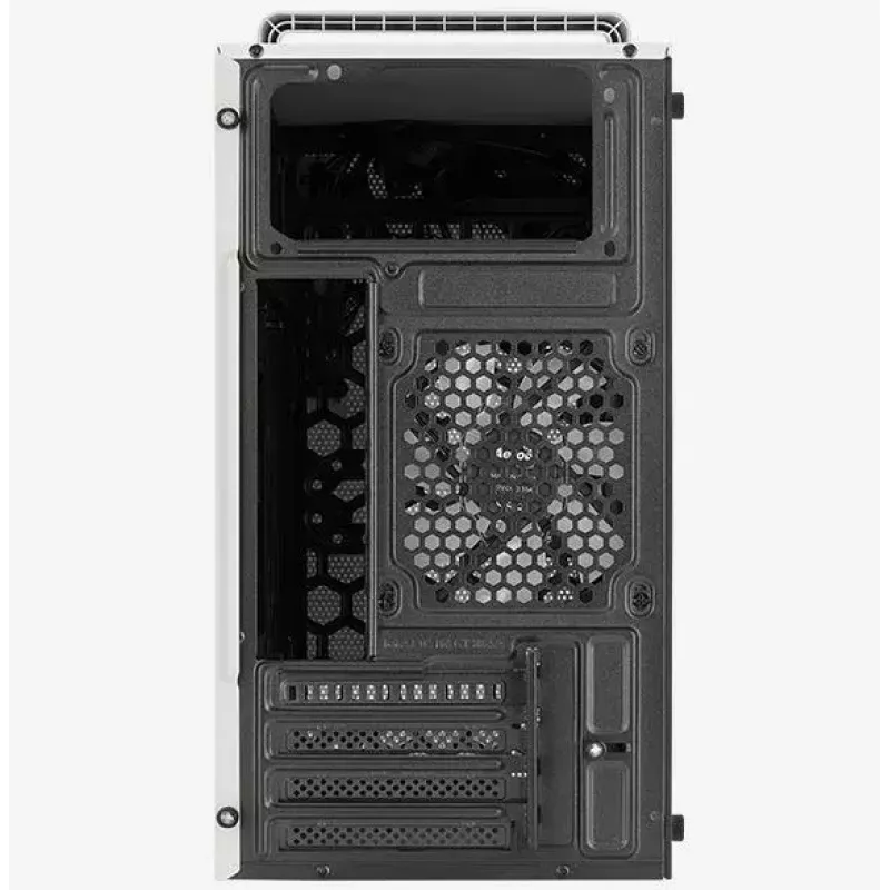 Caja de PC AEROCOOL PGS CS-109-G-WT-v1 mini torre SPCC blanca — microATX, hasta 26 cm GPU, FRGB, frontal de malla