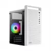 Caja de PC AEROCOOL PGS CS-109-G-WT-v1 mini torre SPCC blanca — microATX, hasta 26 cm GPU, FRGB, frontal de malla