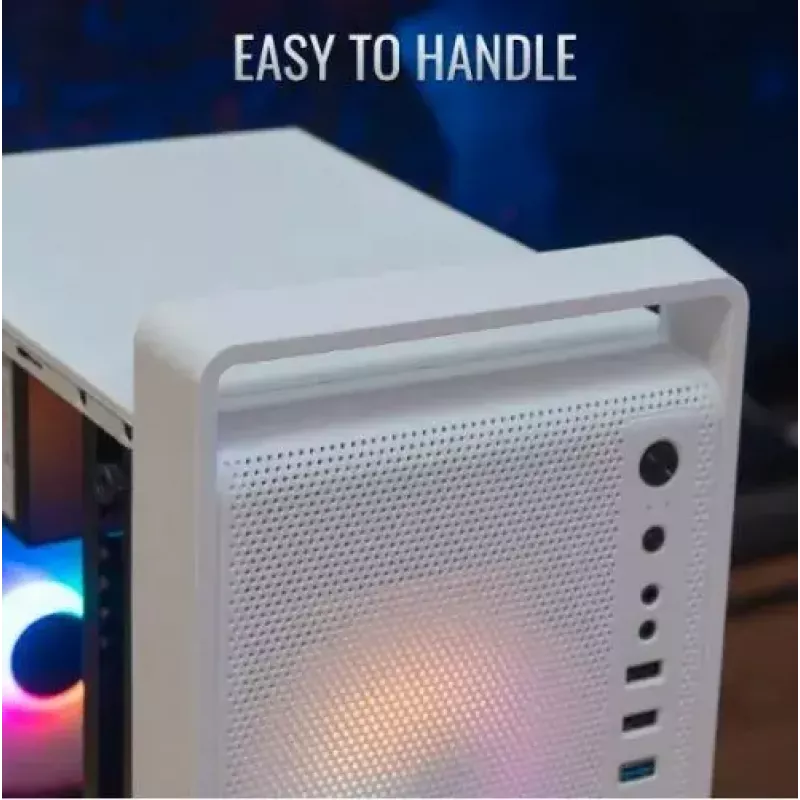 Caja de PC AEROCOOL PGS CS-109-G-WT-v1 mini torre SPCC blanca — microATX, hasta 26 cm GPU, FRGB, frontal de malla
